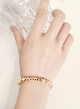 金色闪耀满天星碎银子手镯金首饰