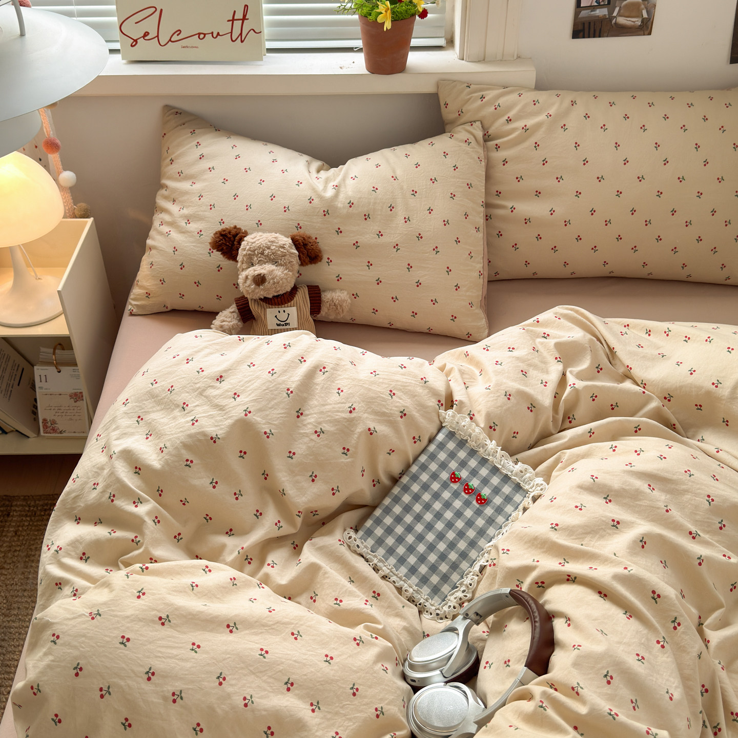 A类四件套全棉被套床单加厚纯棉被罩床笠床上用品学生宿舍三件套4