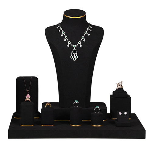 众美达轻奢珠宝橱窗陈列架首饰展示架人像高柜台道具饰品高端黑色 - 图1