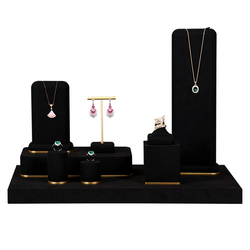众美达轻奢珠宝橱窗陈列架首饰展示架人像高柜台道具饰品高端黑色 - 图0