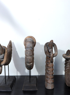 新中式书房客厅实木装饰品摆件