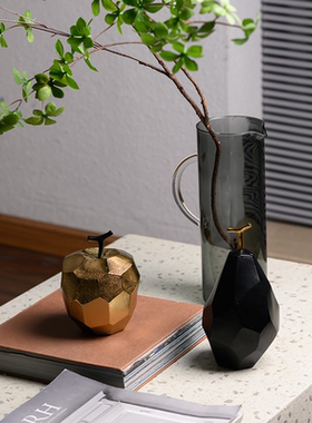 铝现代客厅几何切面水果高档摆件