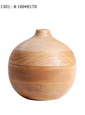 欧式客厅实木储物罐摆件