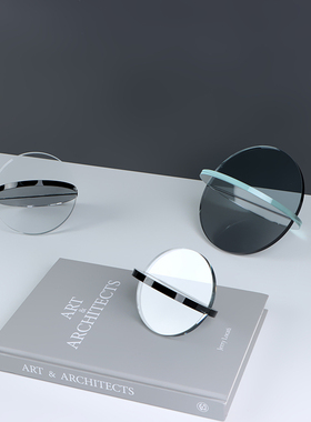 透明灰色几何十字摆件客厅装饰品