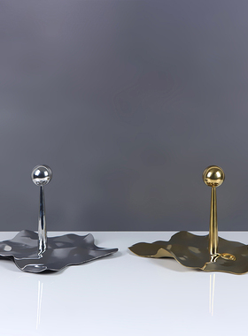 简约现代欧式轻奢金银色水滴不规则托盘摆件样板房创意房间装饰品