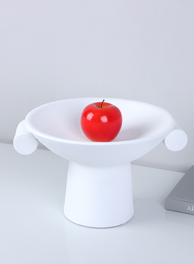 现代新中式餐厅树脂高脚果盘摆件