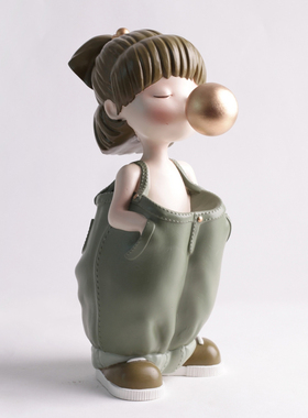 卡通风儿童房吹气球女孩装饰摆件