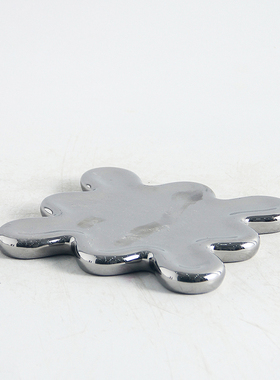 现代轻奢茶几电镀银色陶瓷咖啡杯