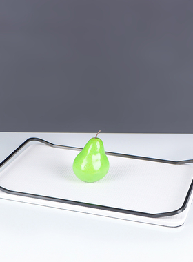 现代简约轻奢皮质鳄鱼纹托盘摆件样板间售楼处酒店客厅餐桌装饰品