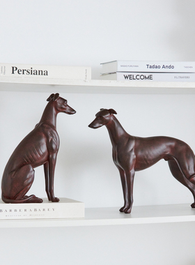 创意杜宾犬艺术小狗树脂装饰摆件