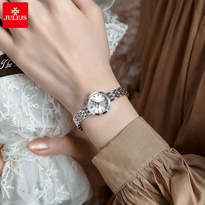 聚利时女士名牌小小巧钢带感手链表 希欢手表国产腕表