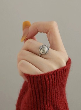 925银新中式好运锦鲤小鲤鱼戒指