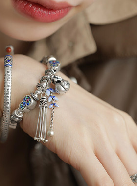 925银景泰蓝福禄如意手链手串女