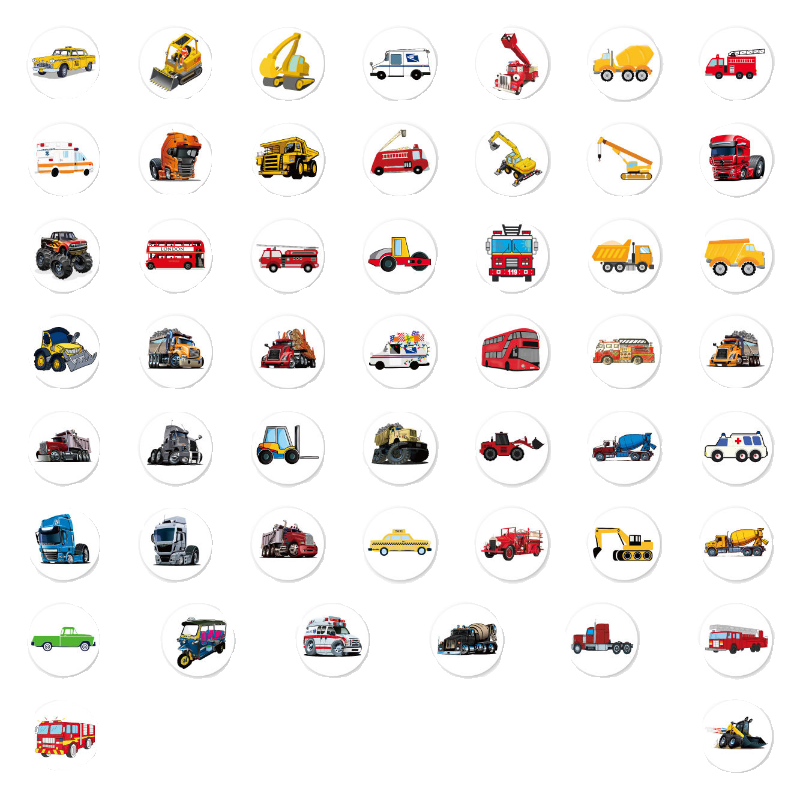1000贴混合卡通汽车卷卷贴纸工程车挖掘机交通工具创意装饰封口贴,淘宝优惠券,粉丝福利购,淘宝优惠卷