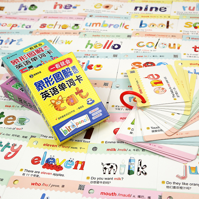 象形图解速记英语单词卡全套3册儿童小学生单词速记卡片 英语基础词汇单词随身背 口袋英语实用单词小学英语速记卡扫码获取音频】 - 图2