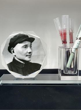 历史伟人邓小平画像水晶摆件工艺品书房桌子摆设品励志可定制图