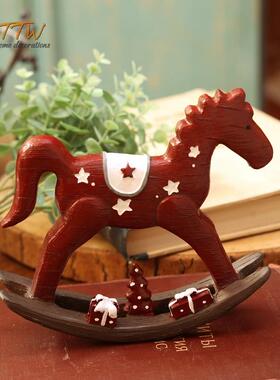 童话五角星红色摇马卡通树脂家居饰品装饰品摆件店铺橱窗道具礼物