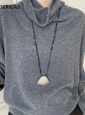 MONSECRET 2026春季新款经典棕榈叶项链休闲简约毛衣链配饰