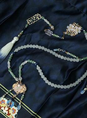 新中式璎珞长背云项圈古风汉服马面裙配饰明制流苏挂件长命锁吊坠