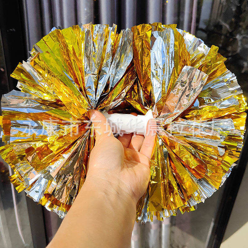 全明星双头啦啦操花球中间柄啦啦队彩球拉拉队手花花球大号批发 - 图1