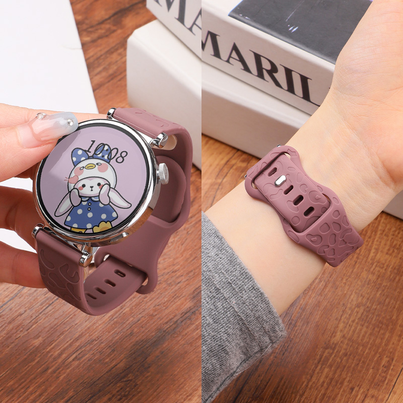 适用vivowatch5表带watch1/2/3代智能运动手表硅胶腕带iqoowatch猫爪纹手表链女款防水替换带五代个性潮配件 - 图0