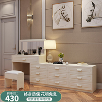 Makeup Desk Bedroom Modern Minimalist Accommodating Cabinet Integrated Small Family Type Tennis Red Tins Wind Makeup Table Light Lavish Makeup Table