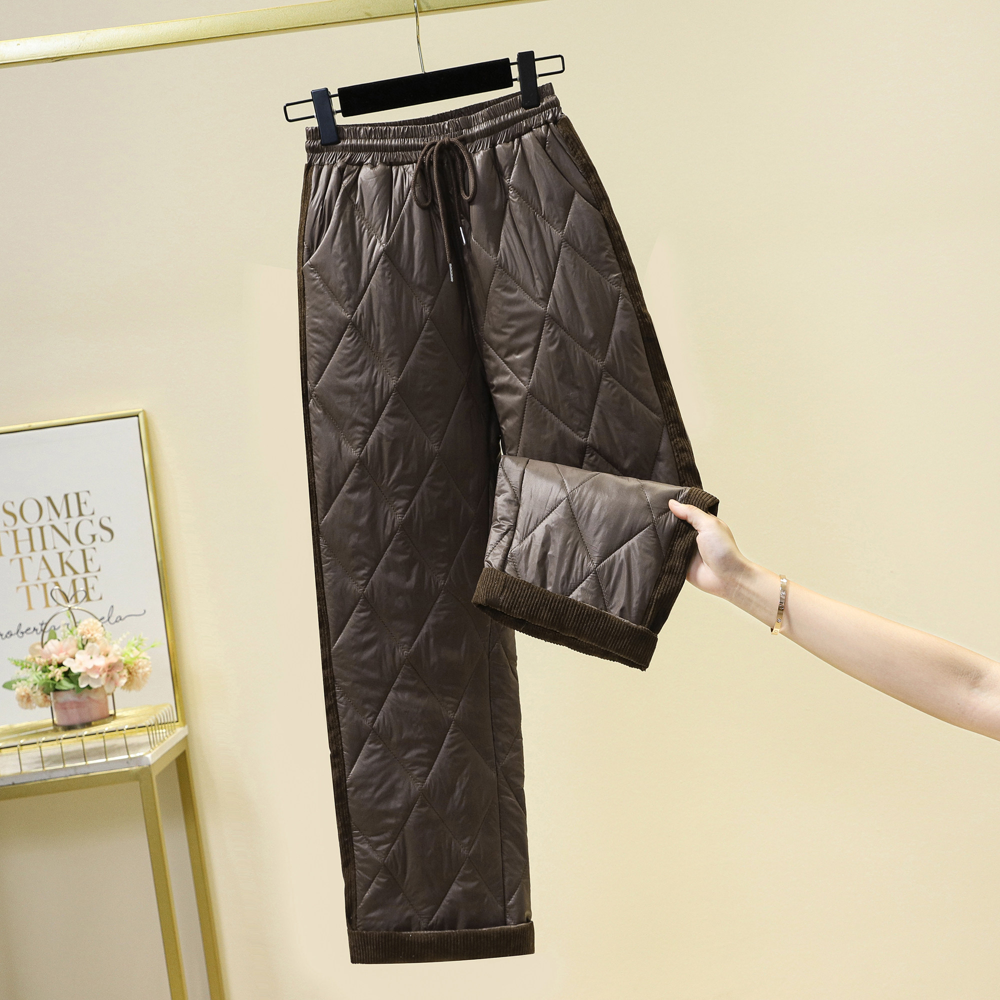 撤柜奥特莱斯清仓捡漏羽绒棉裤女外穿冬季宽松加厚保暖直筒阔腿裤,淘宝优惠券,粉丝福利购,淘宝优惠卷
