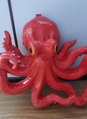 玻璃钢仿真八爪鱼雕塑树脂海洋生物章鱼模型摆件海鲜店铺招牌装饰