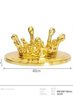 售楼处轻奢吊装水滴雕塑摆件酒店展厅样板间大型落地玻璃钢装饰品