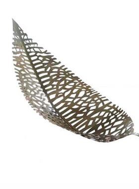 不锈钢树叶雕塑创意仿真金属镂空叶子户外酒店园林庭院水景装饰品