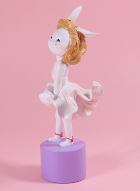 阿斯蒙迪艺术家原创摆件兔子梦露限量签名树脂纯手工礼盒装