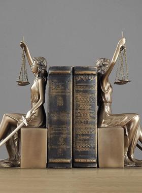 复古公平女神摆件欧式家居冷铸铜雕塑客厅书房酒架展示柜生日礼品