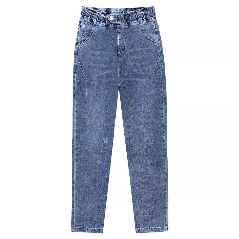 牛仔裤女哈伦裤2025春秋冬新款松紧腰小个子九分小脚百搭加绒女裤,淘宝优惠券,粉丝福利购,淘宝优惠卷