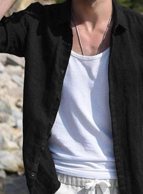 Men's Long Sleeve Shirt Large Size Casual Cardigan Shirt