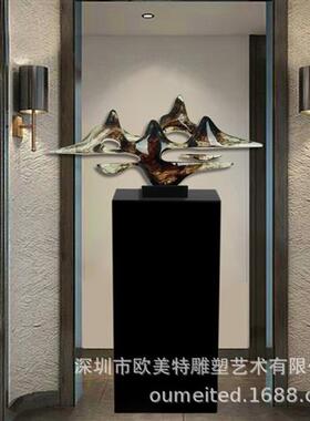 厂家尺寸可定制蒙古黑雕塑摆台样板房酒店大堂长方形圆柱大理石