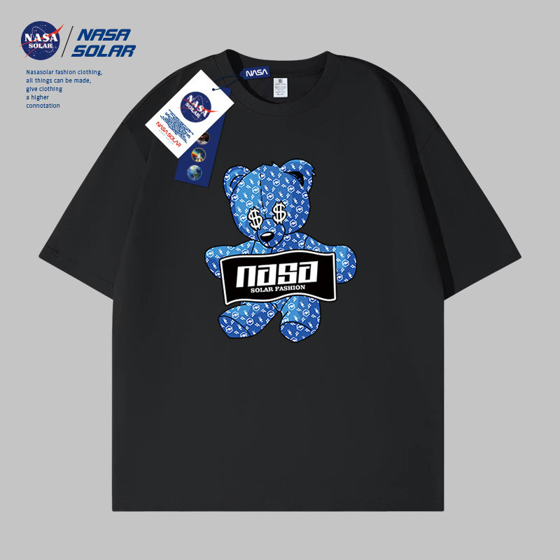 NASA简约短袖男女基础款圆领半袖弹力舒适耐穿学生党日常出门HB