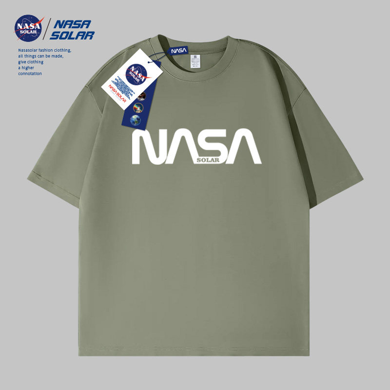 NASA联名2026新款街头简约卡通印花T恤套头上衣男女同款情侣短袖