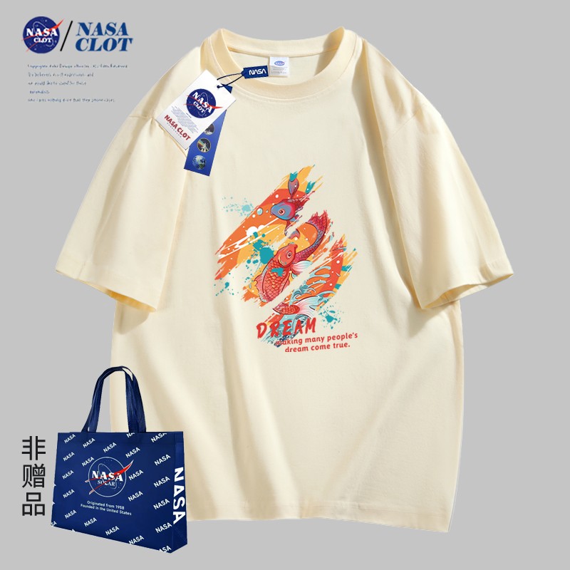 NASA 联名2024新款时尚卡通动漫印花时尚潮流情侣同款T恤短袖HT