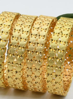 Bridal 24K gold-plated hollow out alloy bracelet Wedding