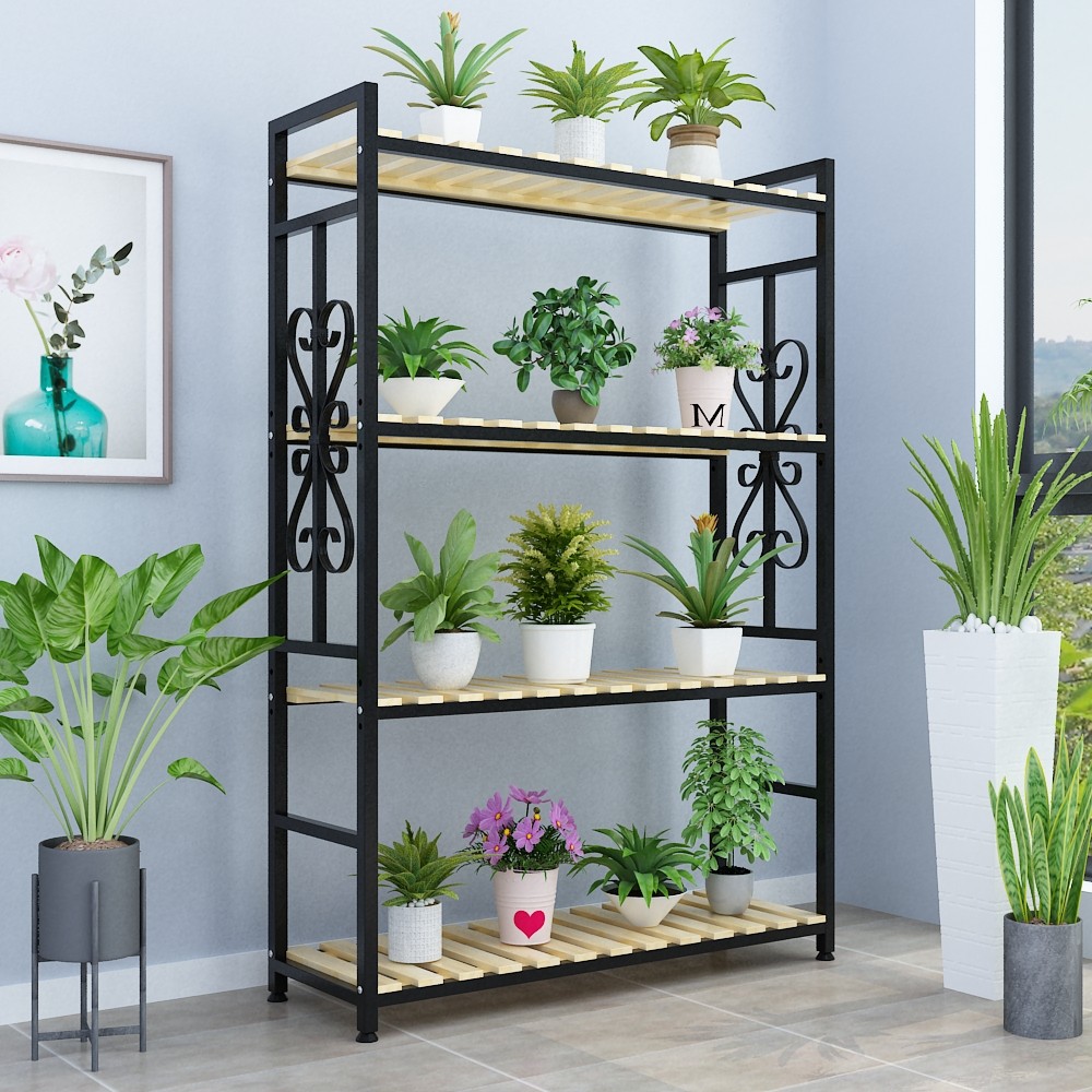 实木铁艺花架阳台布置多层客厅落地架室外多肉花盆架子隔断置物架,淘宝优惠券,粉丝福利购,淘宝优惠卷