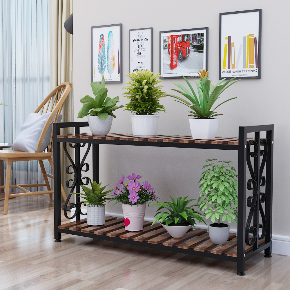 实木铁艺花架阳台布置多层客厅落地架室外多肉花盆架子隔断置物架,淘宝优惠券,粉丝福利购,淘宝优惠卷