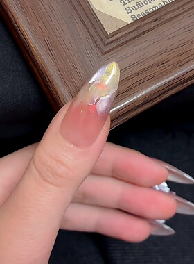 【流光浅浅】紫色醋酸晕染猫眼纯手工穿戴甲美甲贴片假指甲高级感