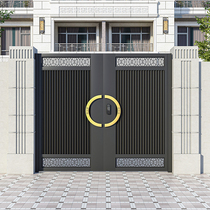 Aluminum Alloy Villa Patio Door Double Open Patio Door Modern Villa Aluminum Art Courtyard Gate Iron Art Courtyard Door