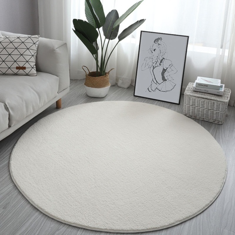 Round carpet bedroom bedside cushion blanket table floor mat - 图1