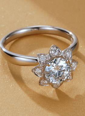 金功良匠向日葵女戒高级感钻戒