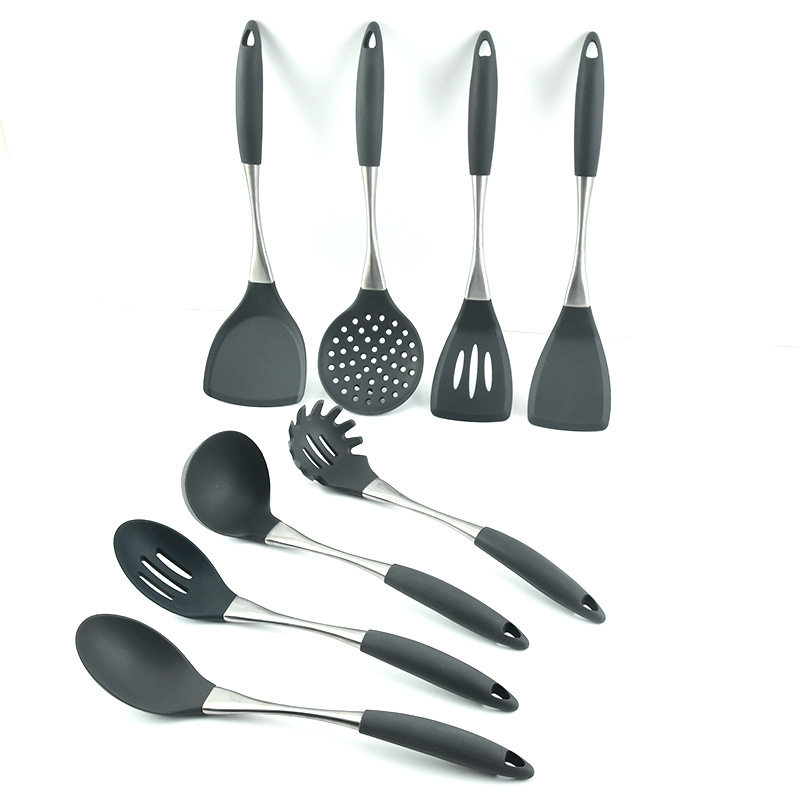 硅胶厨具8件套装漏漏勺炊具烹饪不粘锅跨境铲烘焙工具铲沙拉搅拌,淘宝优惠券,粉丝福利购,淘宝优惠卷
