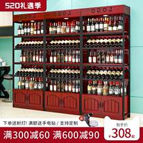 Red Wine Cabinet Show Shelves Supermarket Liquor Store Liquor Store Floor Cabinet Containing Iron Art Shelving Shelf Wine Rack Wine Rack