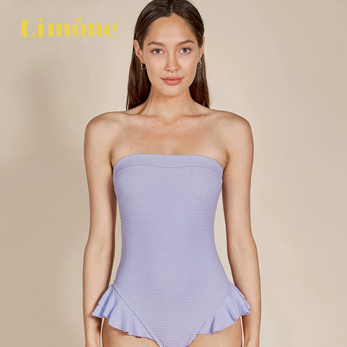 【赵今麦同款】 Limone连体泳衣女抹胸遮肚度假海边沙滩泳装性感 - 图0