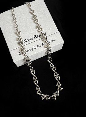 项链高街男设计感小众Z字母嘻哈欧美配饰个性潮简约时尚高级吊坠