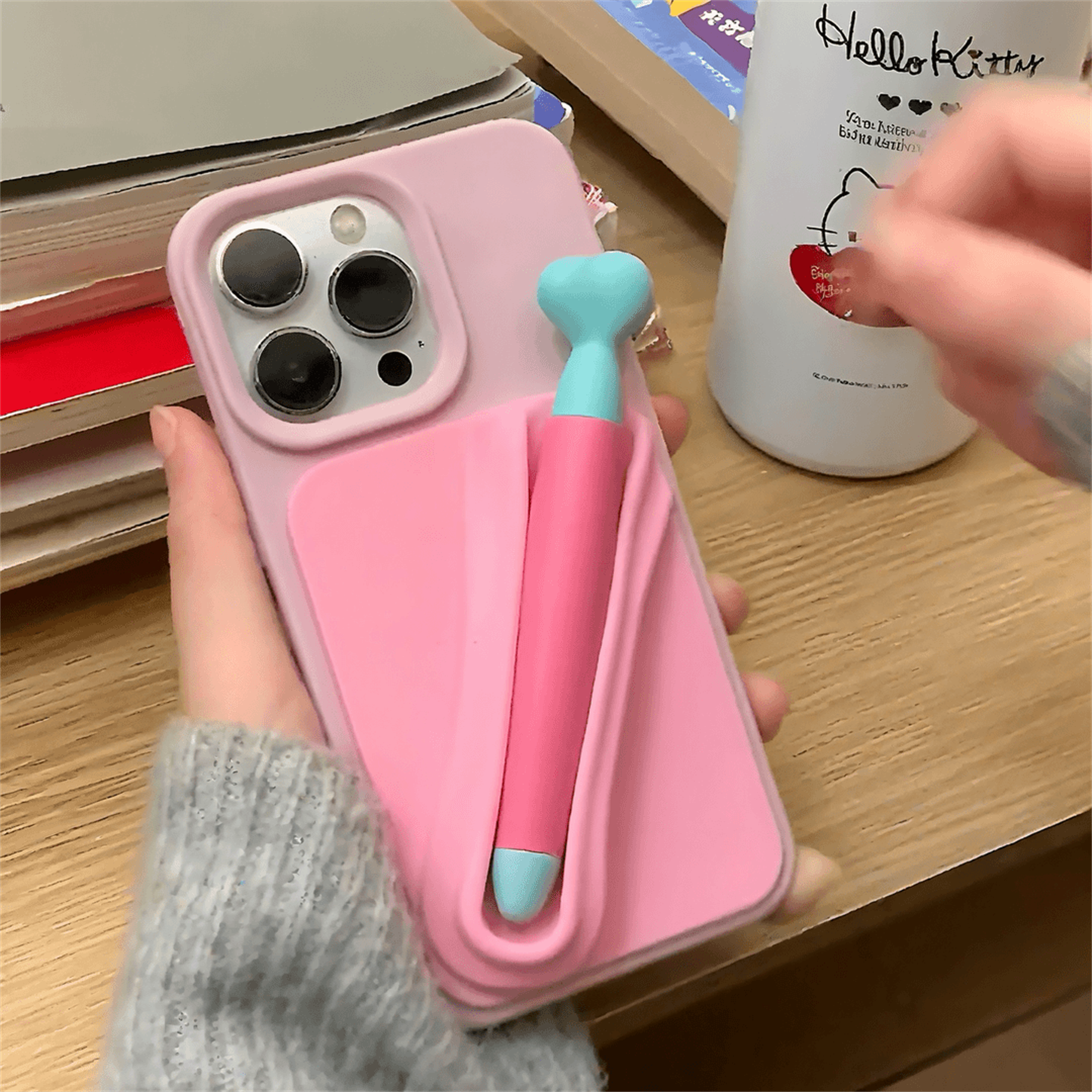 带触屏笔的适用findx9opporeno14手机壳13冬天防冻手x8s+新款7海莉同款k12x小众11独特a3i创意5少女a6pro硅胶 - 图1